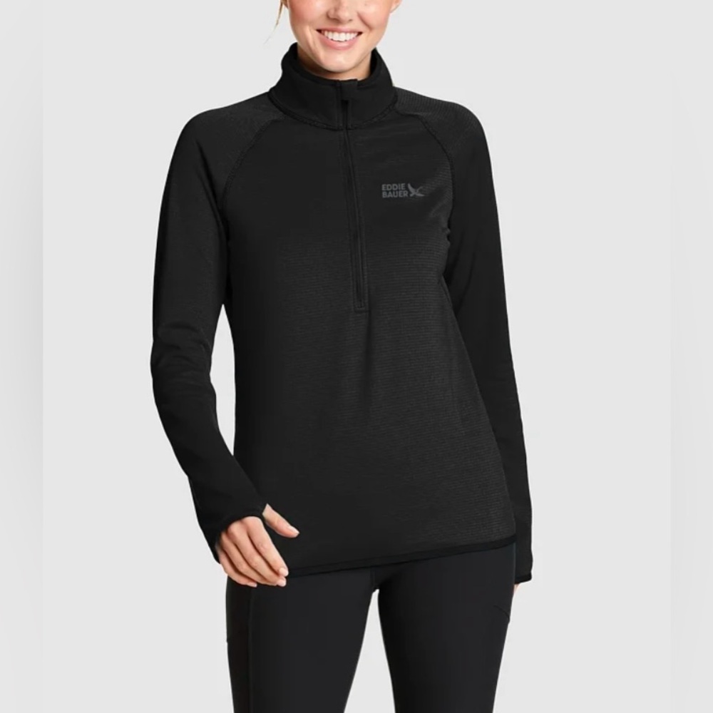 ❤️🔥Eddie Bauer - Black Activator Grid Fleece Full Zip Jacket - XL